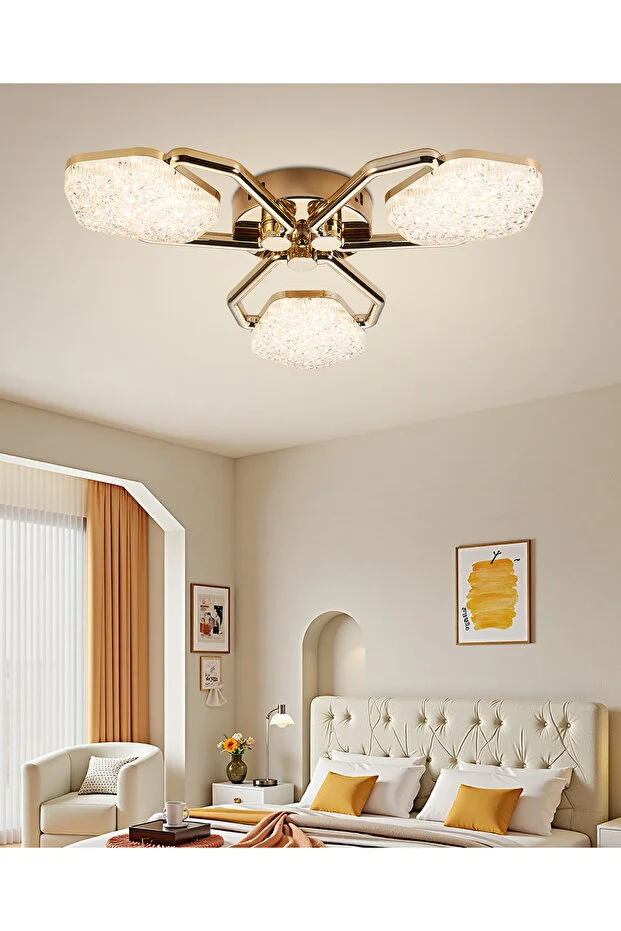 Matiz 3'lü Gold 3 Renkli Modern Plafonyer Led Avize